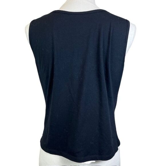 Lafayette 148 Scoop Neck Stretch Tank Black Basic Layering Size XL - Picture 2 of 7